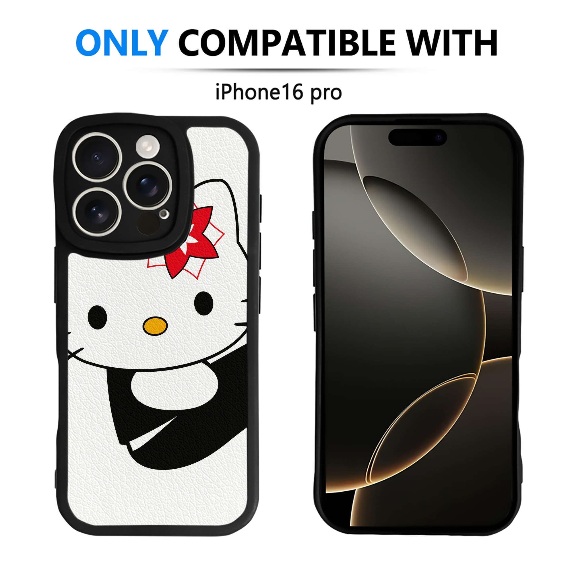 （画像用） Hello Kitty ハローキティ 【iPhone 16シリーズ対応】シリコンスマホケース（レザー調） 材質：シリコン
